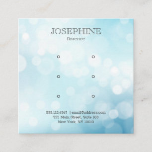 Carte De Visite Carré Joaillerie Glam Blue Bokeh 3 Écran d'oreille