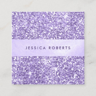 Carte De Visite Carré Joli Lavande Purple Parties scintillant Motif Élég
