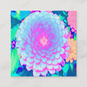 Carte De Visite Carré Jolie Zinnia violette et rose dans le jardin d'été