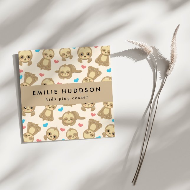 Carte De Visite Carré Jolies fentes, Centre de jeux pour enfants, Centre (Créateur téléchargé)