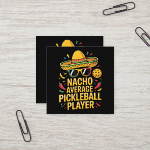 Carte De Visite Carré Joueur de pickleball moyen nacho