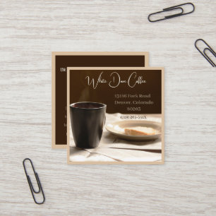 Carte De Visite Carré Journal, Mug & Pain Café Barista Café