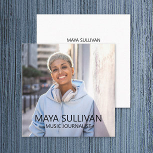 Carte De Visite Carré Journaliste Musique Radio Professional Photo