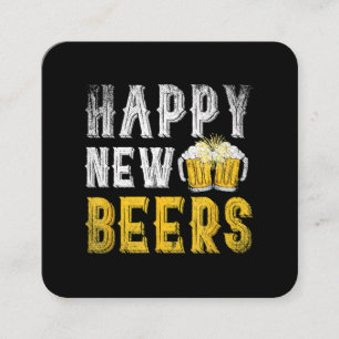 Carte De Visite Carré Joyeuse fête de la bière du Nouvel An