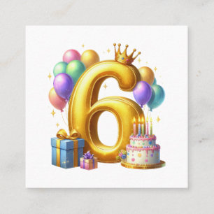 Carte De Visite Carré Joyeux 6ème Anniversaire