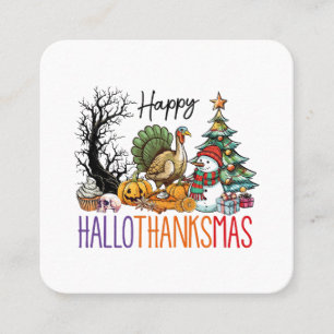 Carte De Visite Carré Joyeux Hallothanksmas Clipart