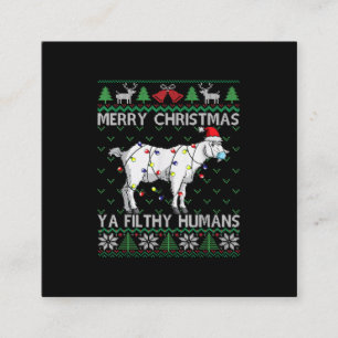 Carte De Visite Carré Joyeux Noël, Humains sales Chanter Noël laid
