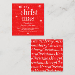 Carte De Visite Carré Joyeux Noël moderne achat merci