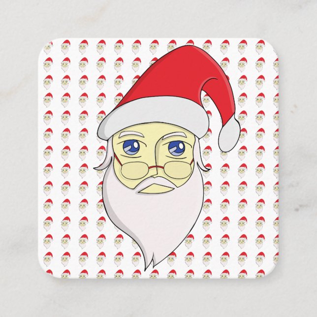 Carte De Visite Carré Joyeux Noël Père Noël (Devant)