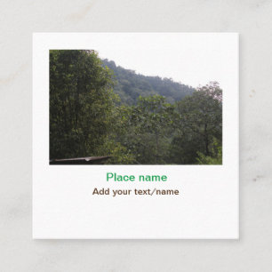 Carte De Visite Carré Jungle forêt arbres montagne voyage ajouter nom du