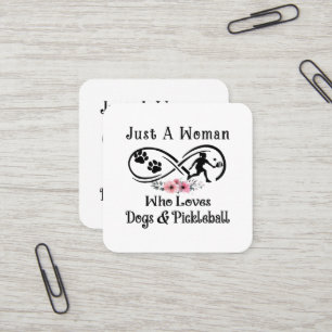 Carte De Visite Carré juste une femme qui aime les chiens et le Pickleba