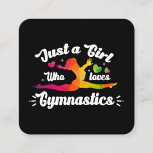 Carte De Visite Carré Juste une fille qui aime la gymnastique