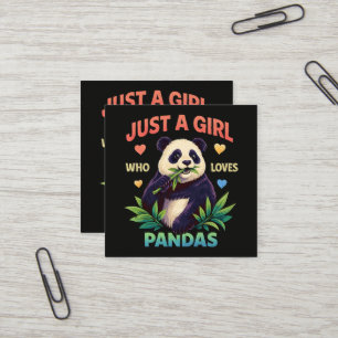 Carte De Visite Carré Juste une fille qui aime les pandas mignons