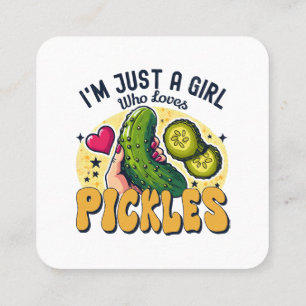 Carte De Visite Carré Juste Une Fille Qui Aime Les Pickles - Végétan Drô