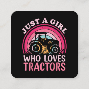 Carte De Visite Carré Juste une fille qui aime les tracteurs