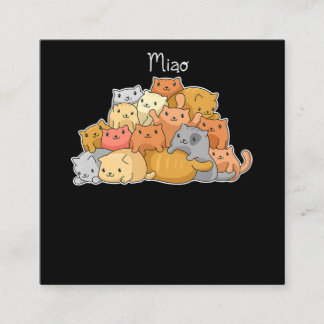 Carte De Visite Carré kawaii cat japanese anime mignonne amoureux et cos