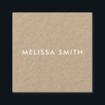 Carte De Visite Carré Kraft moderne minimaliste<br><div class="desc">Carte de visite minimaliste moderne Kraft. Un modèle design rustique carte de visite tendance,  personnalisez avec vos détails d'affaires pour une carte de contact unique minimale.</div>