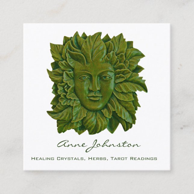 Carte De Visite Carré La Dame de la Wicca de Greenwood (Devant)