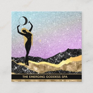 Carte De Visite Carré *~* La déesse Ombre Moon AQUA Parties scintillant 