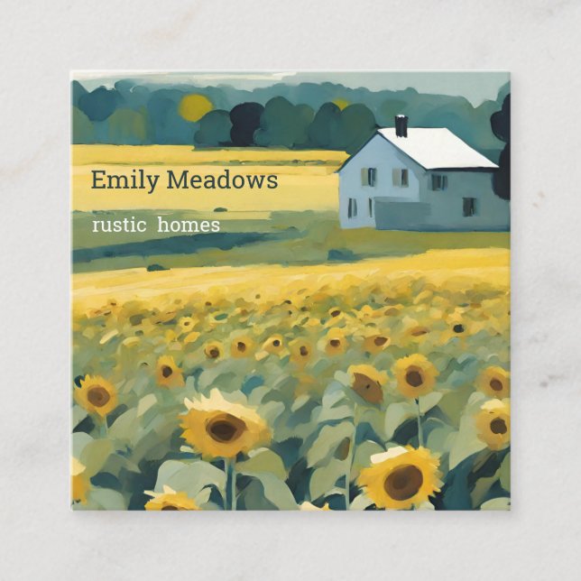 Carte De Visite Carré La maison des tournesols (Devant)