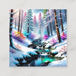 Carte De Visite Carré La neige étincelante sur la photo est si belle !