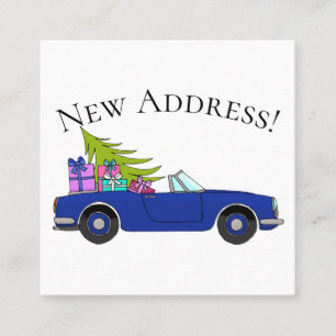 Carte De Visite Carré La Nouvelle Address Blue Car