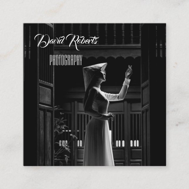 Carte De Visite Carré La photographie d'Angle moderne est candide. (Devant)