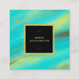 Carte De Visite Carré La poussière d'or audacieuse abstraite de *~* et