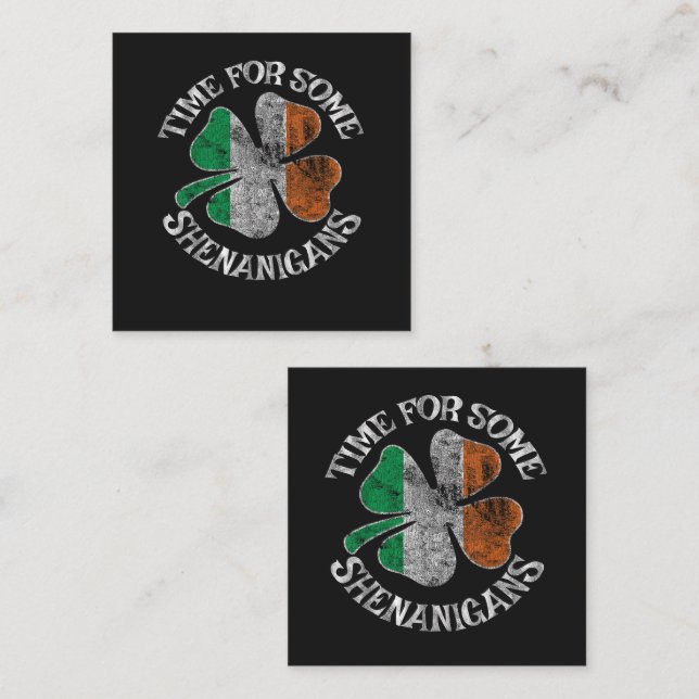 Carte De Visite Carré La St. Patrick's c'est l'heure de quelques malvers (Devant / Derrière)