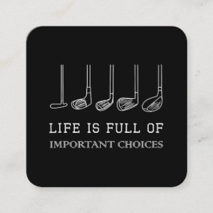 Carte De Visite Carré La vie amusante est pleine de choix importants Clu
