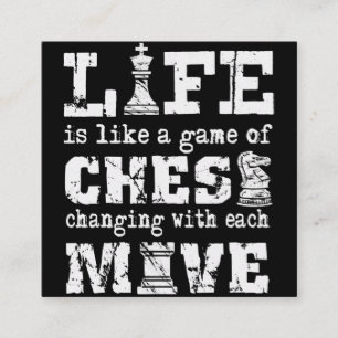 Carte De Visite Carré la vie est comme un jeu d'échecs - changer avec ch
