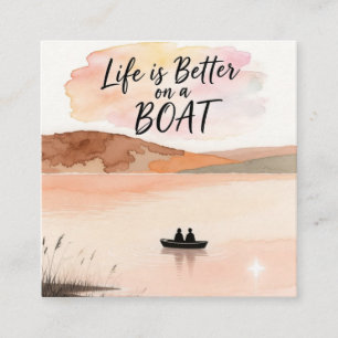Carte De Visite Carré La vie est meilleure sur un bateau