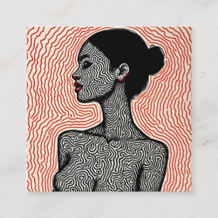 Carte De Visite Carré Labyrinthe de son éveil – Un portrait minimaliste