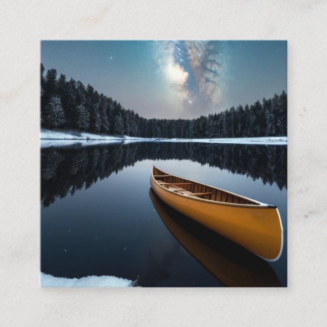 Carte De Visite Carré Lac Nature Extérieur Paysage Calme Tranquille Rela (Devant)