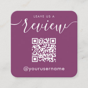 Carte De Visite Carré Laissez-nous un commentaire QR Code Instagram Hash