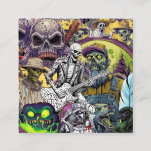 Carte De Visite Carré Lancer de collage d'horreur de zombie apiculteur e