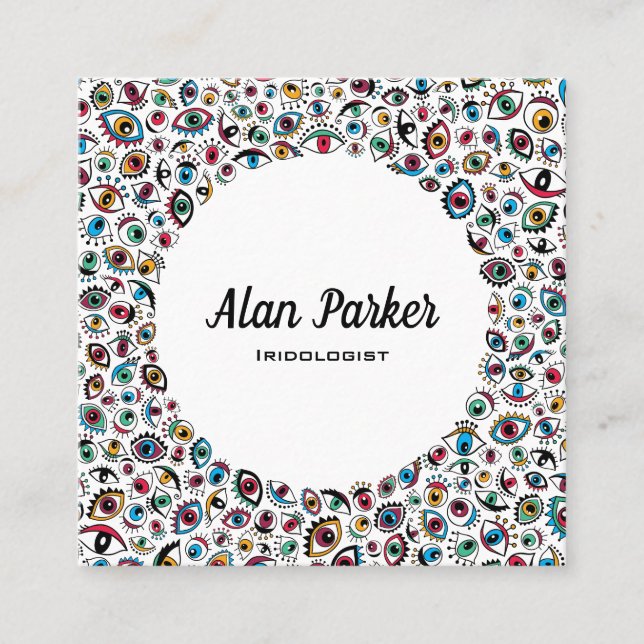 Carte De Visite Carré L'art moderne observe l'ophtalmologue (Devant)