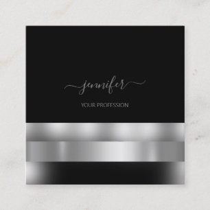 Carte De Visite Carré L'artiste de maquillage blanc gris-noir Influenceu