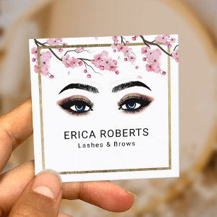 Carte De Visite Carré Lashes Bros Maquillage Artiste Cherry Blossom Salo