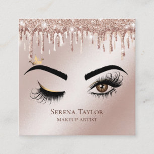 Carte De Visite Carré Lashes Gold Lashes Beauté Maquillage Fille Lash
