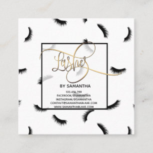 Carte De Visite Carré Lashes Motif beaucoup de coups de fouet après soin