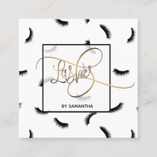 Carte De Visite Carré Lashes Motif Beaucoup de Lashes Eyelash Artiste La