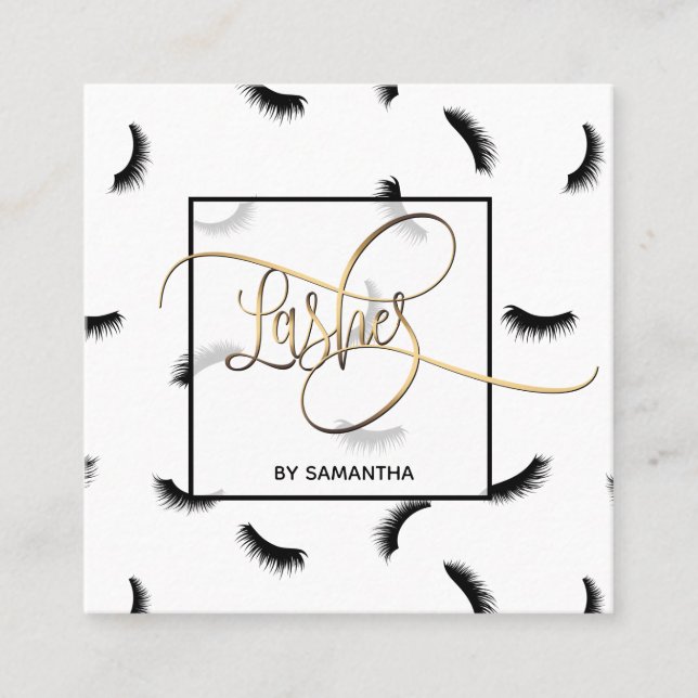 Carte De Visite Carré Lashes Motif Beaucoup de Lashes Eyelash Artiste La (Devant)