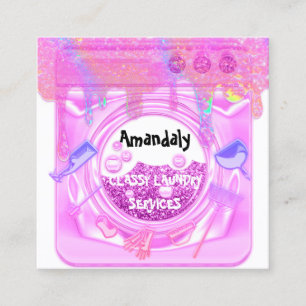 Carte De Visite Carré Laundry Cleaning Service