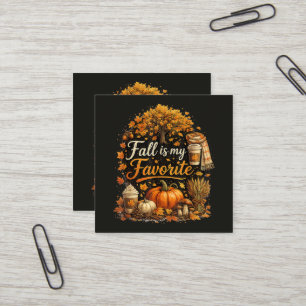 Carte De Visite Carré L'automne est mon automne confortable préféré Citr