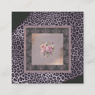 Carte De Visite Carré Lavande bouillie rose grunge style 