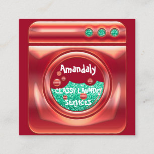 Carte De Visite Carré Lave-linge Lave-linge Nettoyage à domicile Code QR