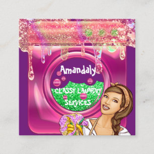 Carte De Visite Carré Lave-linge Lave-linge Nettoyage à domicile Code QR