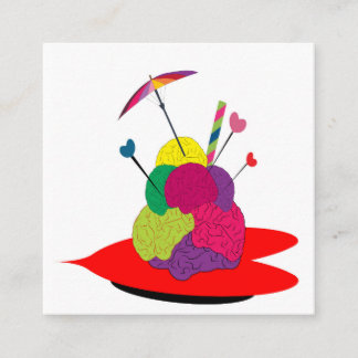 Carte De Visite Carré le cri perçant de glace de cerveau