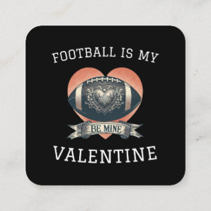 Carte De Visite Carré Le football est ma Saint-Valentin